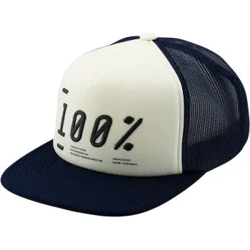 100% Transfer Trucker Hat – Navy Blue – One Size  Snapback Moto Lifestyle Cap 1