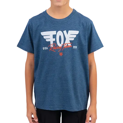 Fox Winged 74 Boys Ss Tee (Heather Navy) 1