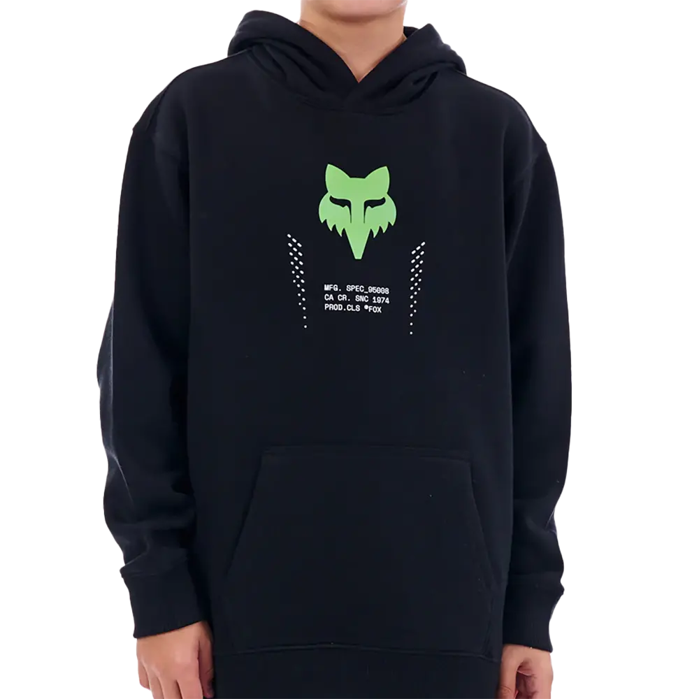 Fox Boys Shield Pullover Hoodie (Black) 1