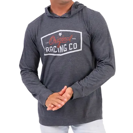 Fox Sign Up Hooded Ls Top (Heather Black) 1