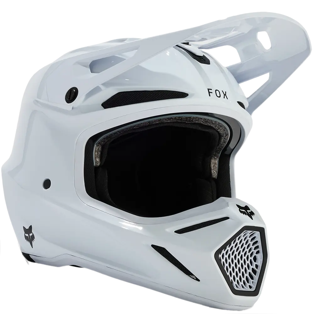 Fox V3 Rs Carbon Solid Helmet - Dot/Ece (White) 1