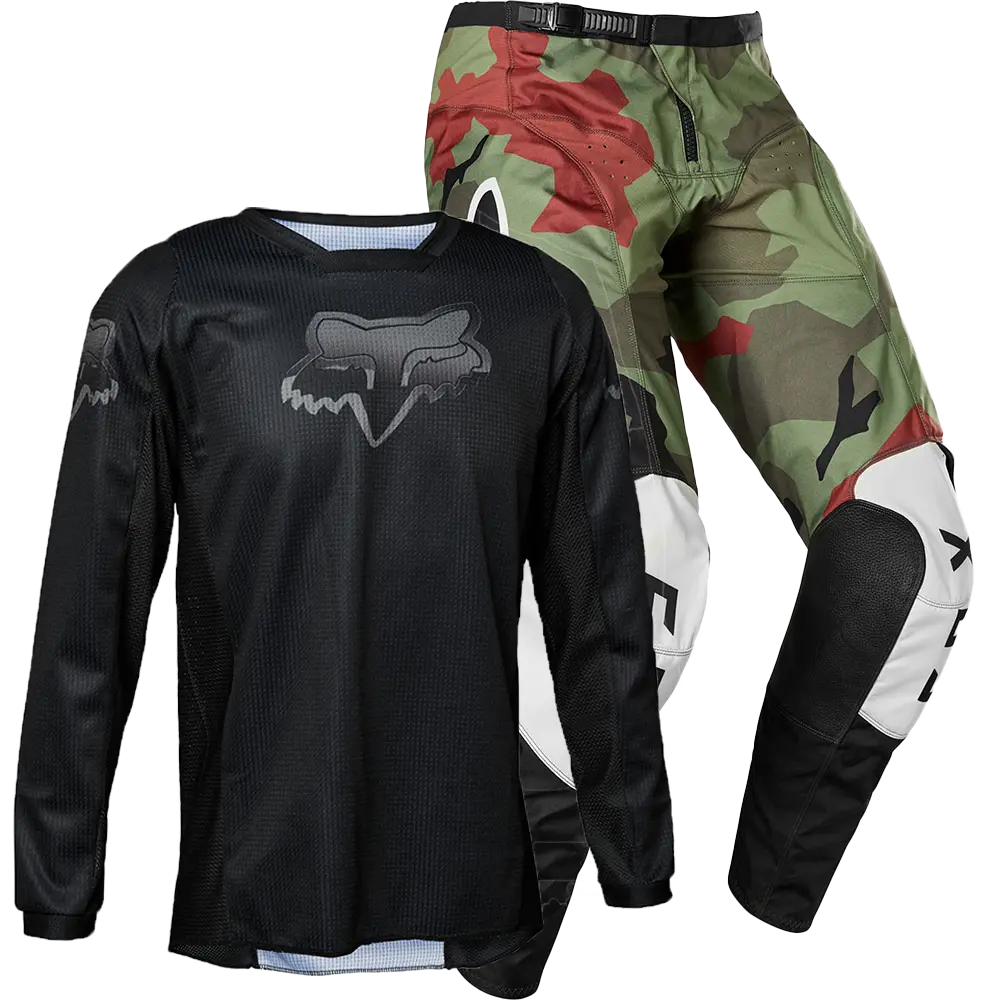 Fox Youth 180 Bnkr Blackout Gear Combo (Green Camo Black) 1