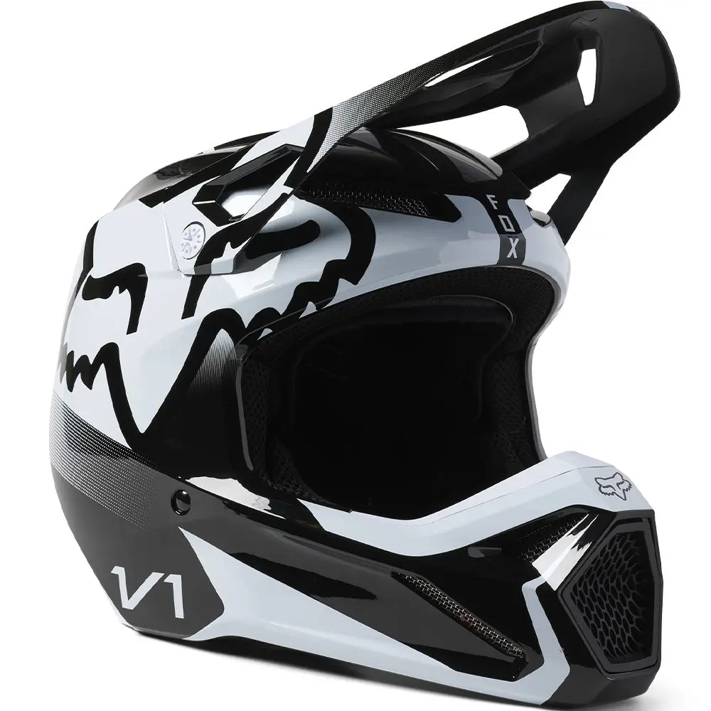 Fox V1 Leed Helmet - Dot/Ece (Black/White) 1