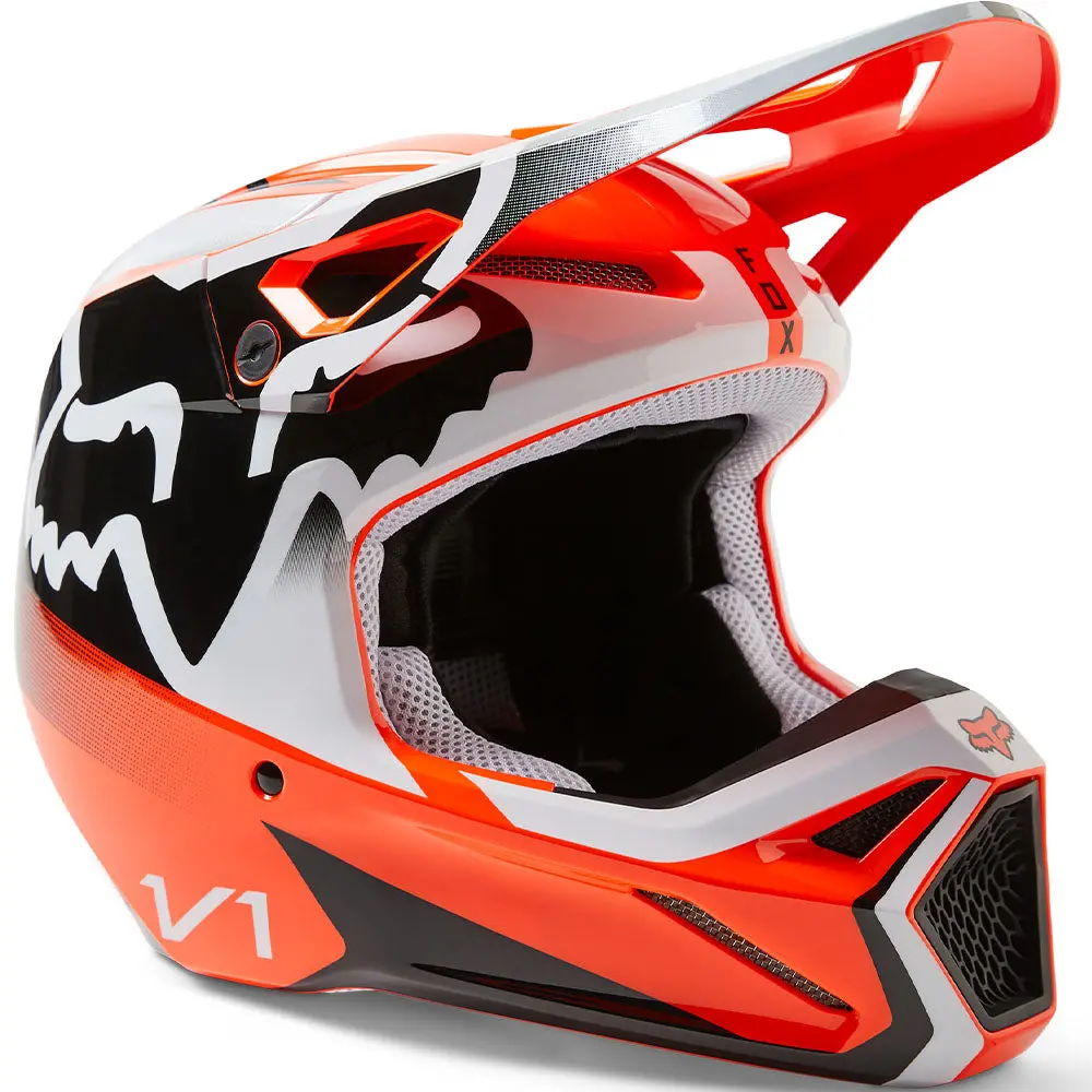 Fox V1 Leed Helmet - Dot/Ece (Fluo Orange) 1