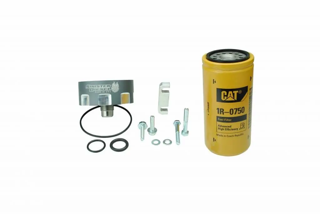 Sinister Diesel | 2001-2016 Gm 6.6L Duramax Cat Fuel Filter Adapter - Gray 1