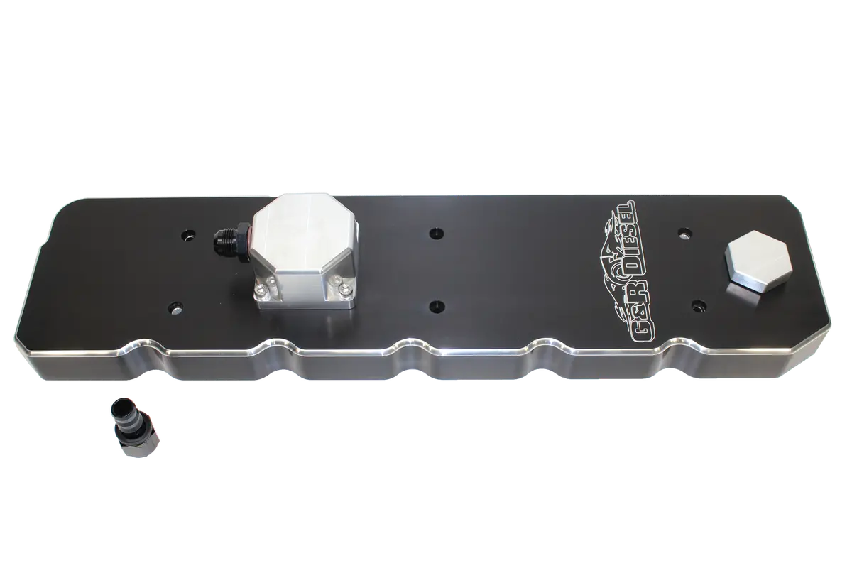 G&R Diesel | 2007.5-2022 Dodge Ram 6.7L Cummins Valve Cover Billet Aluminum Anodized Black 1