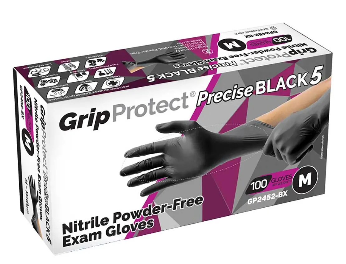 Gripprotect Percise Black 5 Nitrile Powder-Free Exam Glove 2