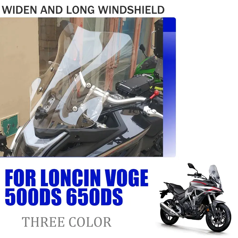 For Loncin Voge 500Ds 500 Ds 650 650Ds Motorcycle Heightening Widening Windshield Front Wind Shield Deflector Windscreen Guard 1
