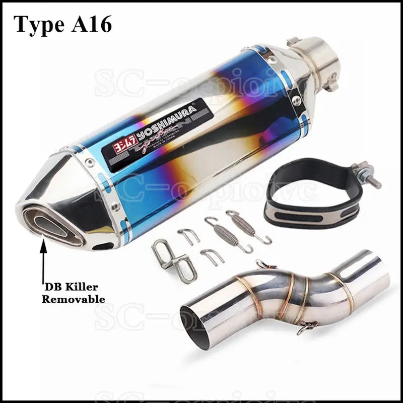 Motorcycle Exhaust Modified Escape Moto Yoshimura Muffler Silencer With Slip On Link Pipe For Benelli Trk502x Trk 502X 2018-2021 9