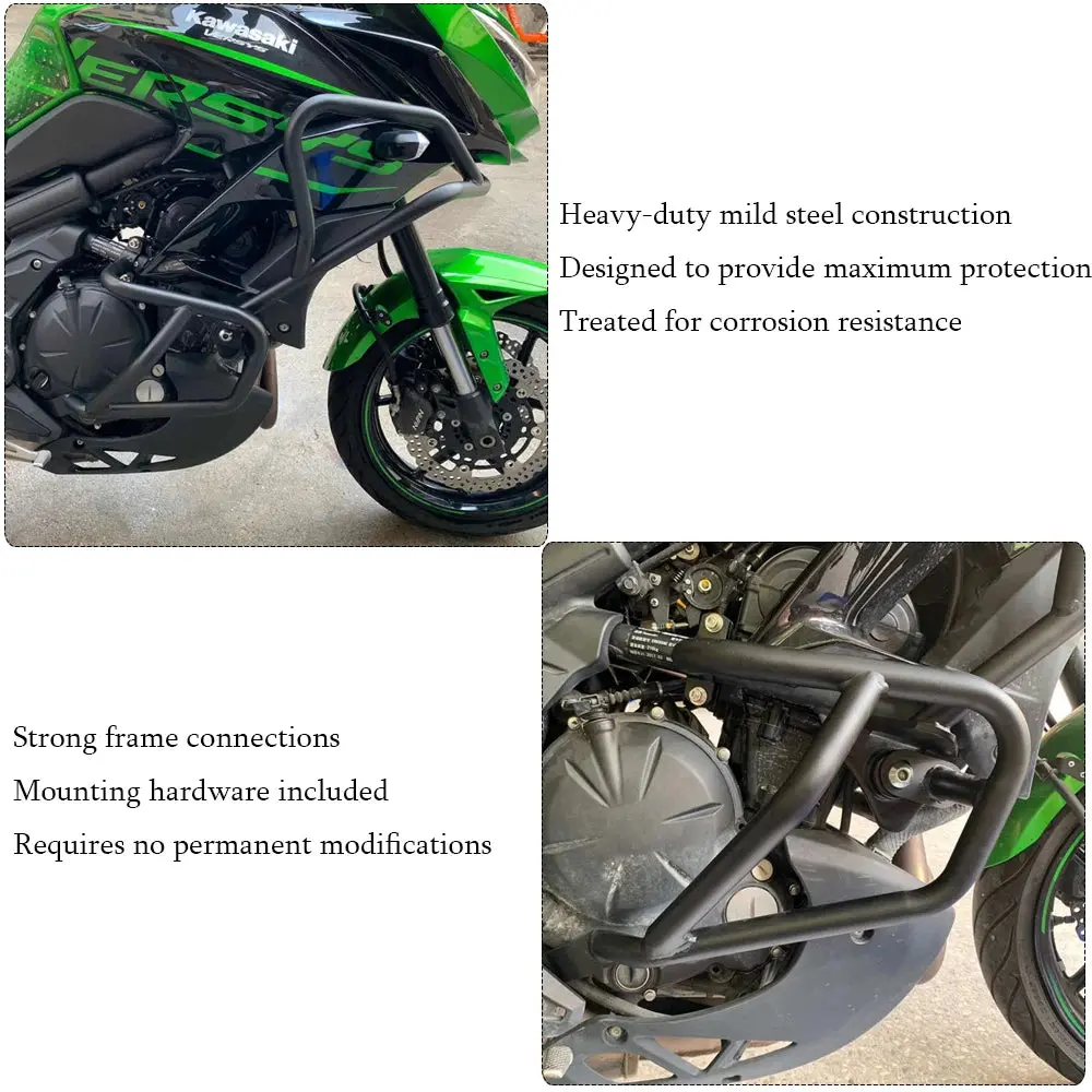 Motorcycle Lower Or Upper Crash Bars Engine Guards Frame Protector For Kawasaki Versys 650 2015 2016 2017 2018 2019 2020 2021 3