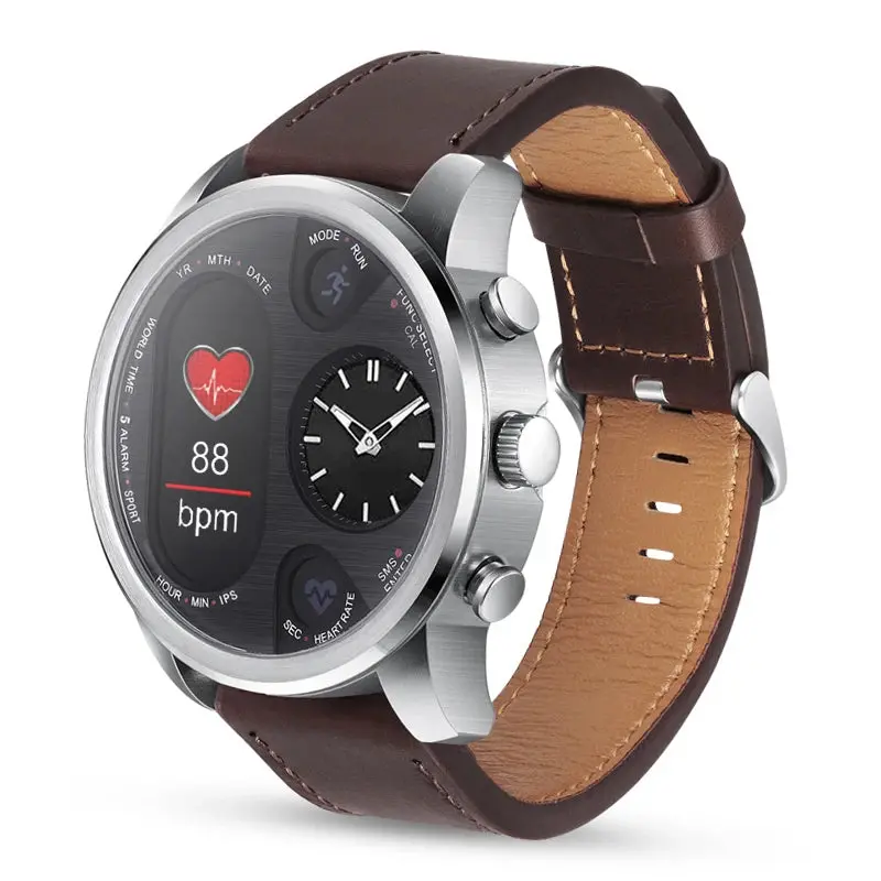 T3pro T3 Dual Time Hybrid Watch Japanese Quartz Movement Ips Screen Message Display Call Reminder Heart Rate For Ios Android 5
