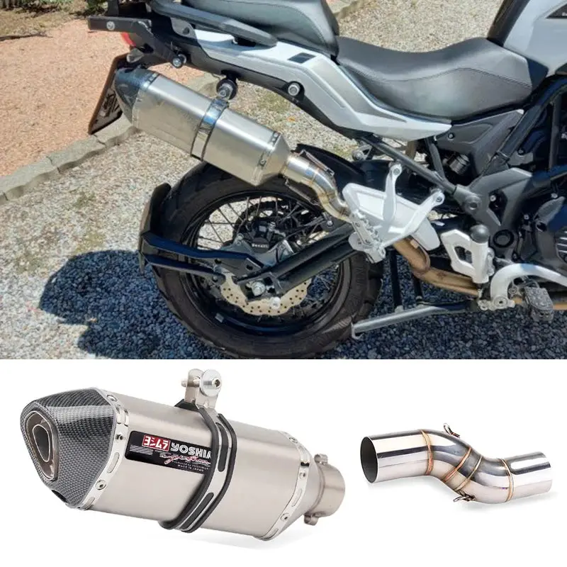 Motorcycle Exhaust Modified Escape Moto Yoshimura Muffler Silencer With Slip On Link Pipe For Benelli Trk502x Trk 502X 2018-2021 1