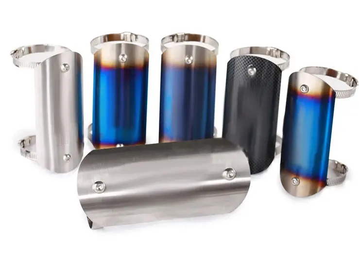 Motorcycle Exhaust Pipe Muffler Tube Cover Carbon Fiber Color Protector Heat Shield Cover Guard 1