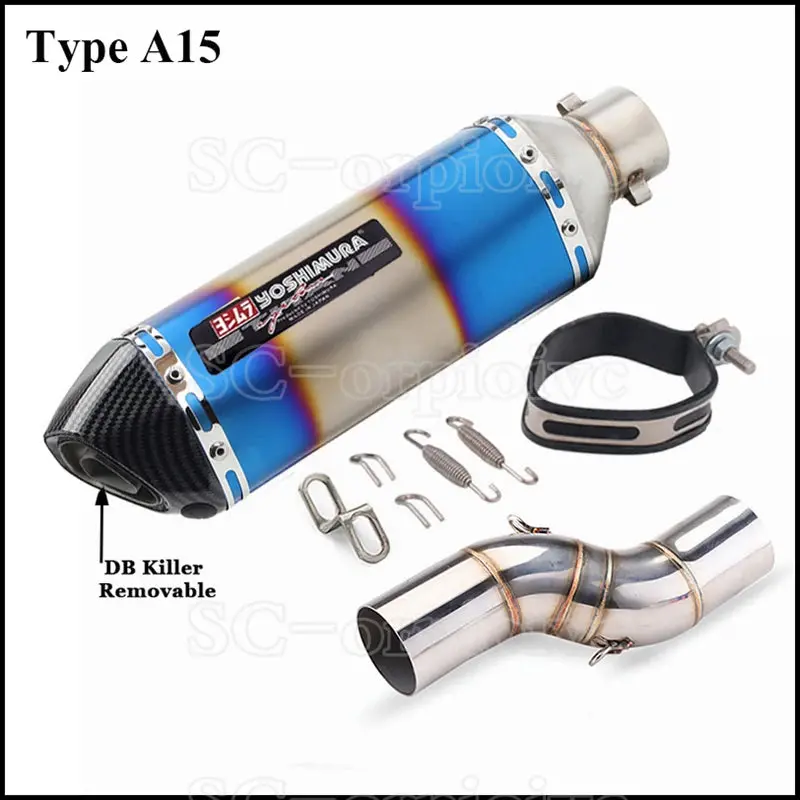 Motorcycle Exhaust Modified Escape Moto Yoshimura Muffler Silencer With Slip On Link Pipe For Benelli Trk502x Trk 502X 2018-2021 13