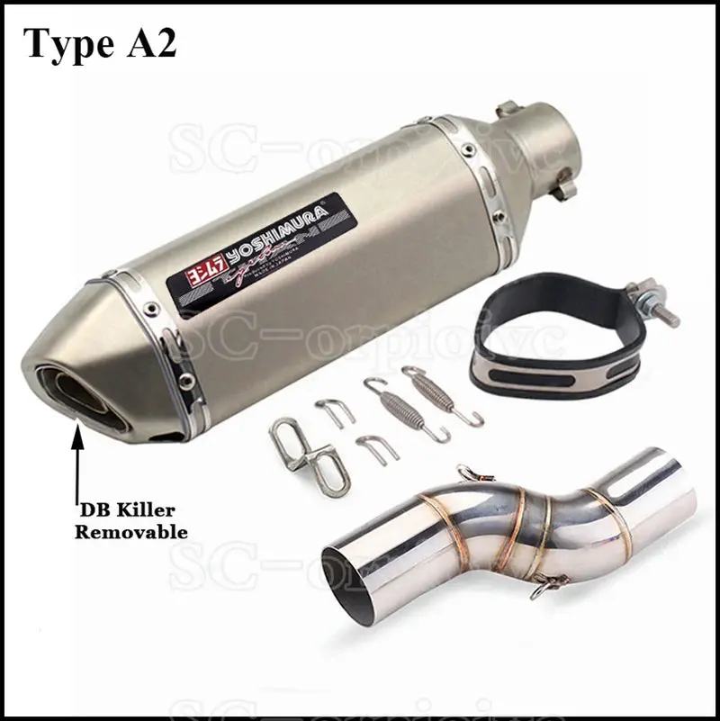 Motorcycle Exhaust Modified Escape Moto Yoshimura Muffler Silencer With Slip On Link Pipe For Benelli Trk502x Trk 502X 2018-2021 12