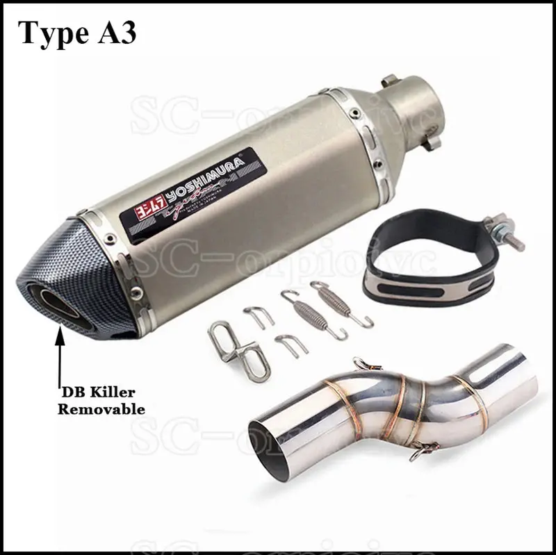 Motorcycle Exhaust Modified Escape Moto Yoshimura Muffler Silencer With Slip On Link Pipe For Benelli Trk502x Trk 502X 2018-2021 16