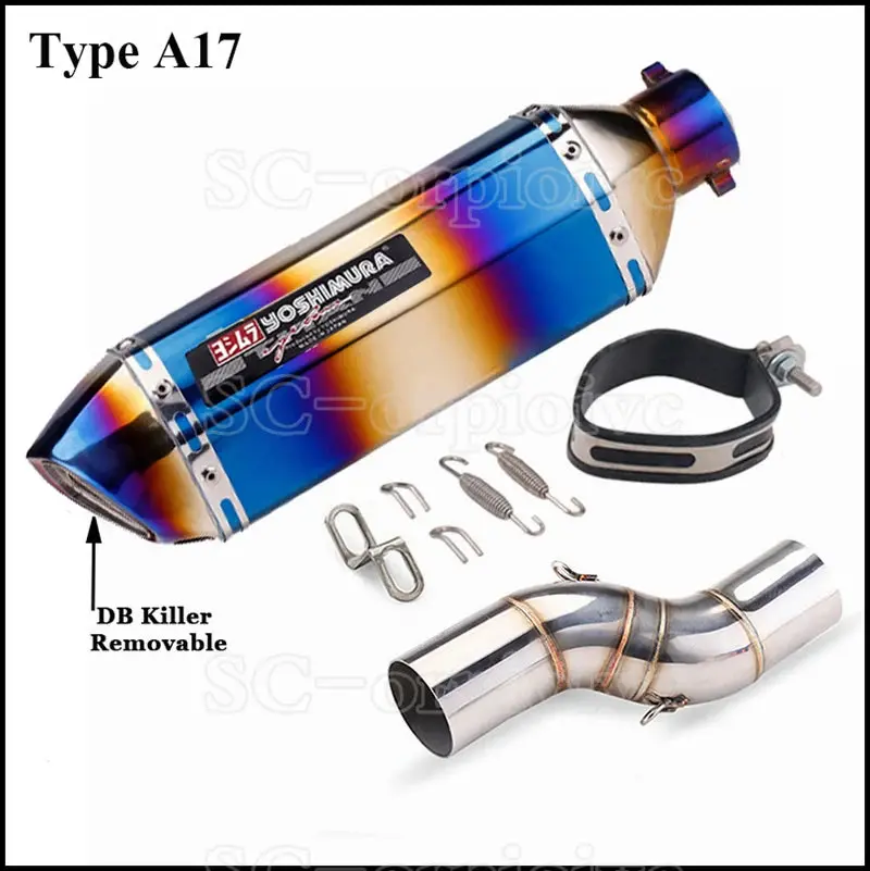 Motorcycle Exhaust Modified Escape Moto Yoshimura Muffler Silencer With Slip On Link Pipe For Benelli Trk502x Trk 502X 2018-2021 10