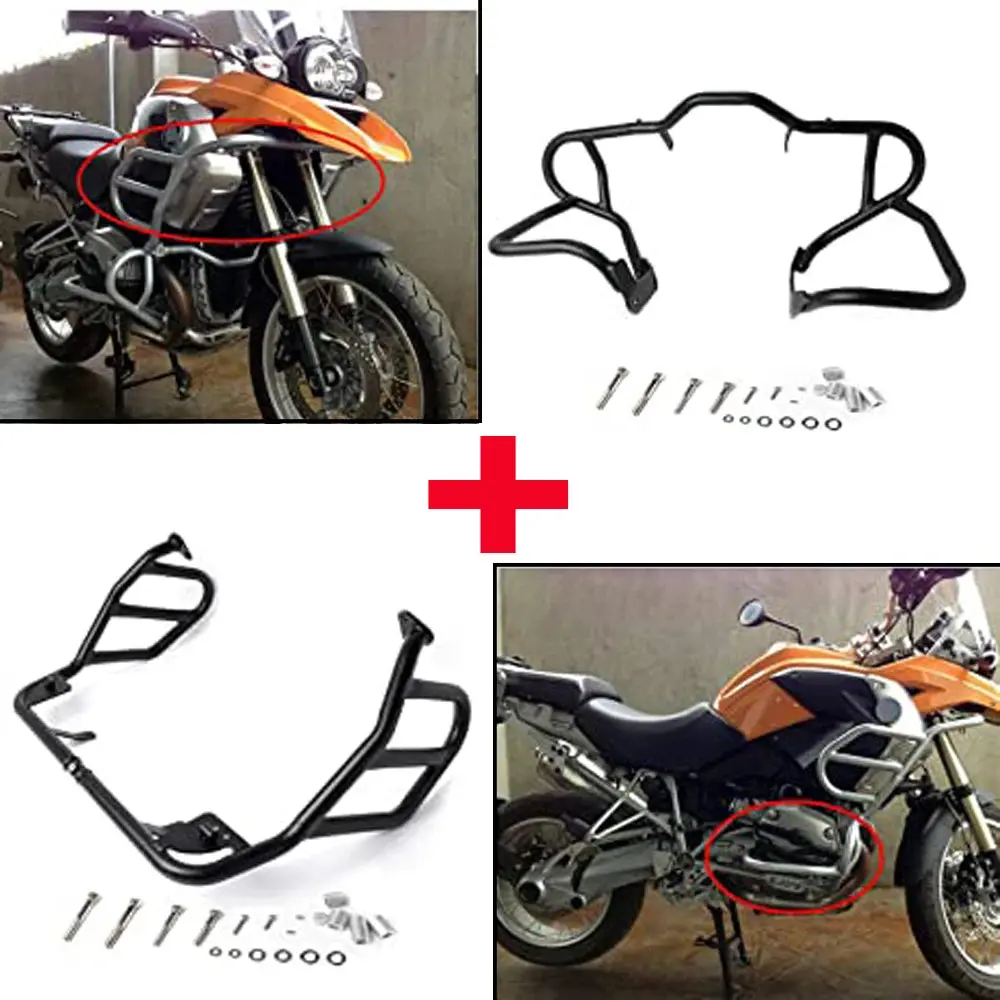 For Bmw R 1200 Gs R1200gs R1200 Gs 2004-2012 2011 Oil Cooled Crash Bar Highway Engine Tank Guard Cover Bumper Frame Protector 1