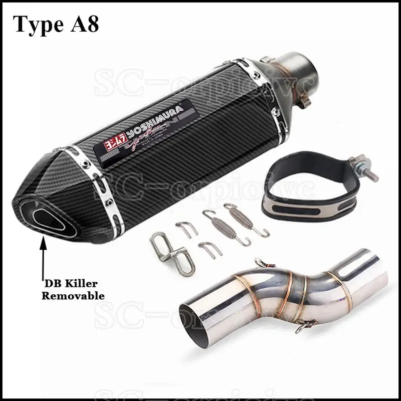 Motorcycle Exhaust Modified Escape Moto Yoshimura Muffler Silencer With Slip On Link Pipe For Benelli Trk502x Trk 502X 2018-2021 17