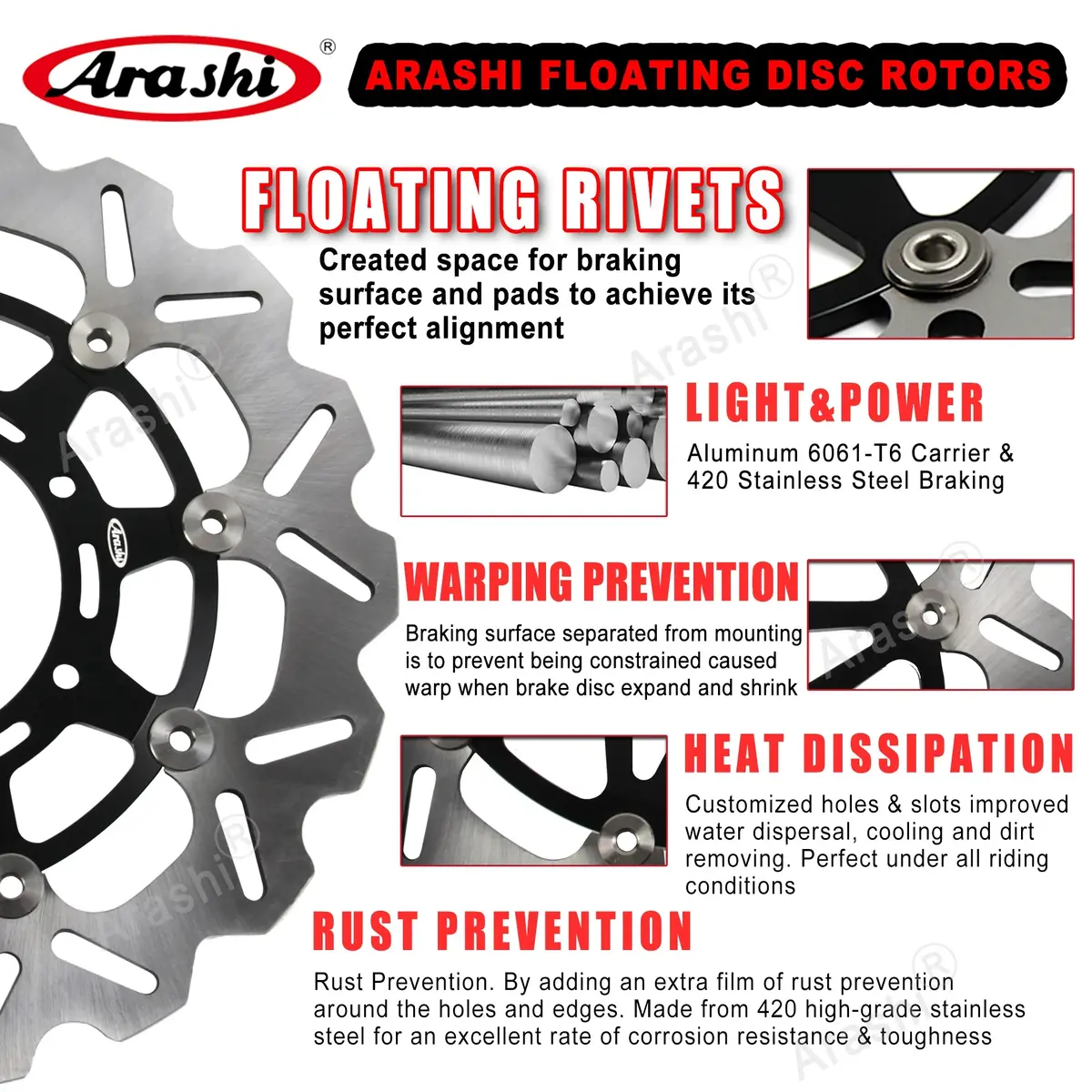Arashi 1 Set For Bmw F 800 Gs 2009 - 2015 Cnc Front Rear Brake Disc Brake Rotors 2010 2011 2012 2013 2014 F800gs F800 Gs F700gs 3