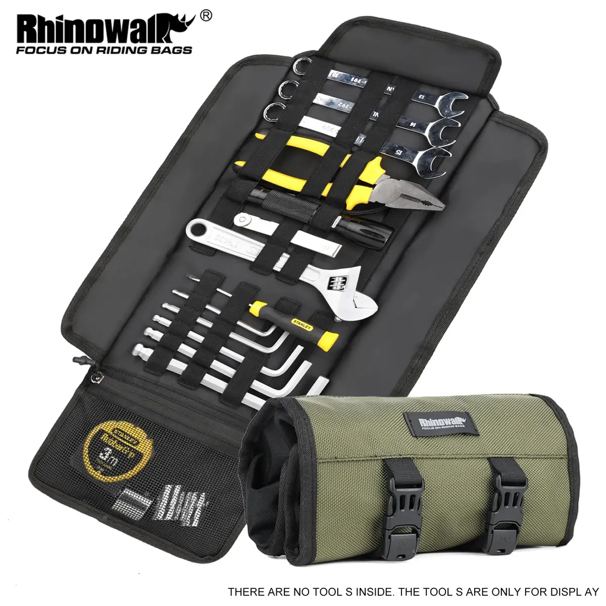 Rhinowalk Motorcycle Tool  Bag Roll Toolkit Saddle Bag Portable Repair Kit Storage Pouch Universal Large Capacity Side Tool Bag 1