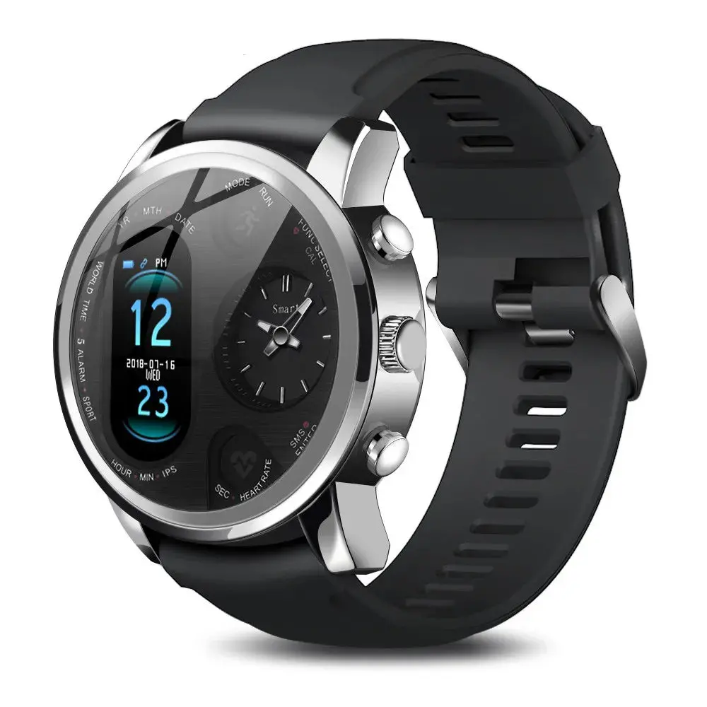 T3pro T3 Dual Time Hybrid Watch  Japanese Quartz Movement Ips Screen  Message Display Call Reminder  Heart Rate For Ios Android 1