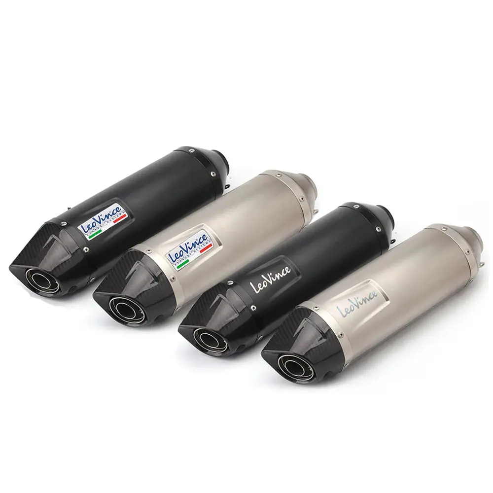 Universal 51Mm Motorcycle Leovince Exhaust Modify Motocross Carbon Fiber Exhaust Muffler Slip On For Fz8 Cbr250 Cb500 Mt07 Z900 1
