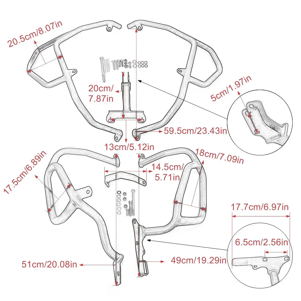 For Honda Crf1100l Crf 1100 L Africa Twin Adventure Sports Dct 2020-2023 Crash Bar Upper&Lower Highway Engine Guard Bumper 2