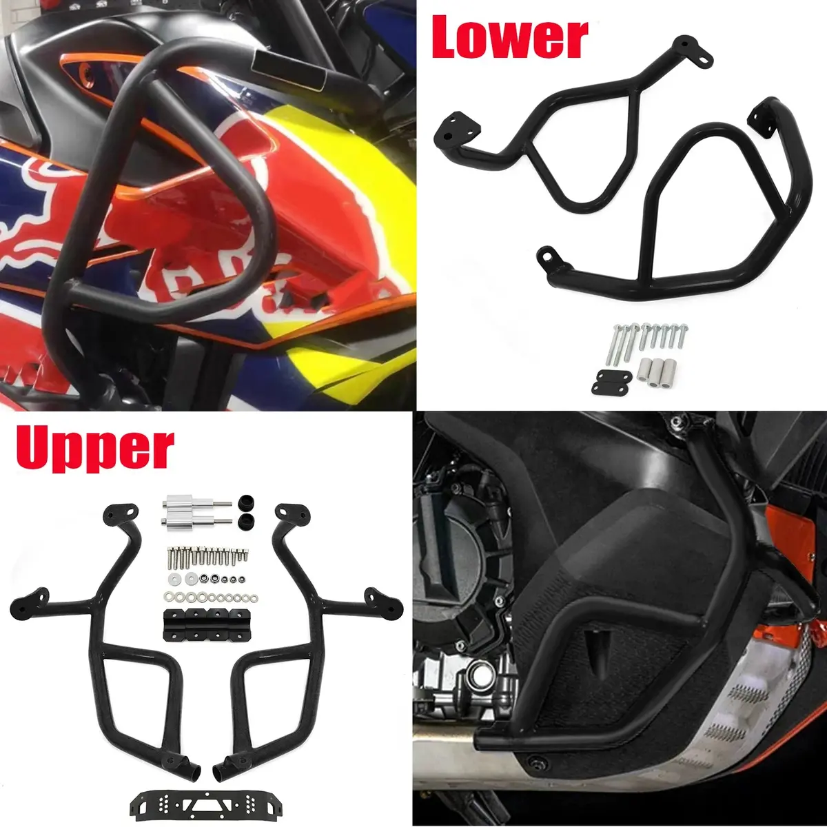 Motorcycle Upper&Lower Bumper Engine Guard Crash Bars Protector Accessories For 790 Adv 890 Adventure R 790 R 890R 2019-2023 1