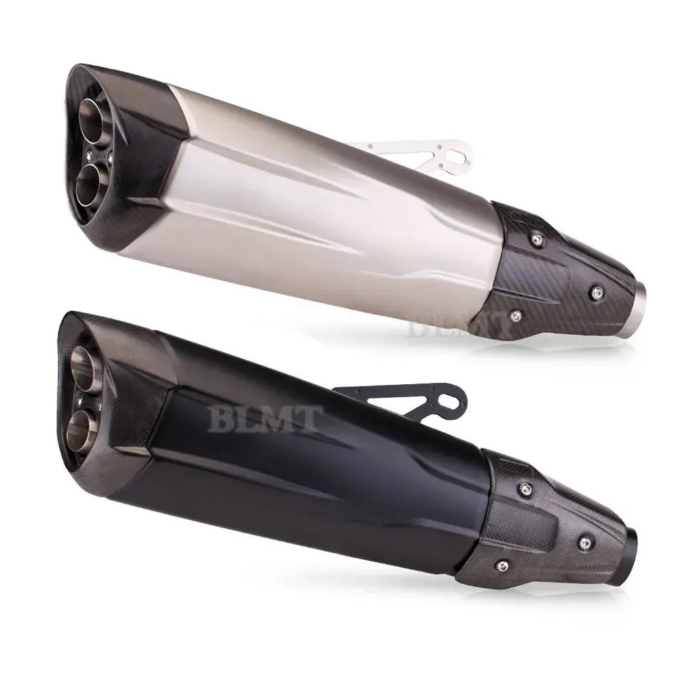 51Mm Universal Carbon Fiber Motorcycle Double Holes Exhaust Pipe Escape  Muffler For Bmw F750gs F850gs S1000rr Yzf R1 R3 1