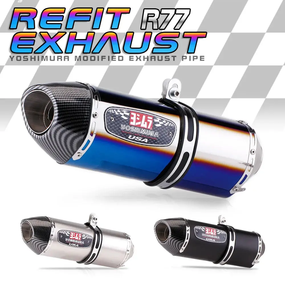 51Mm Universal Motorcycle R77 Modified Exhaust Pipe Db Killer Silencer For Pcx 125 150 Crf300 Mt15 Z900 C650gt Tmx530 Cb500 1