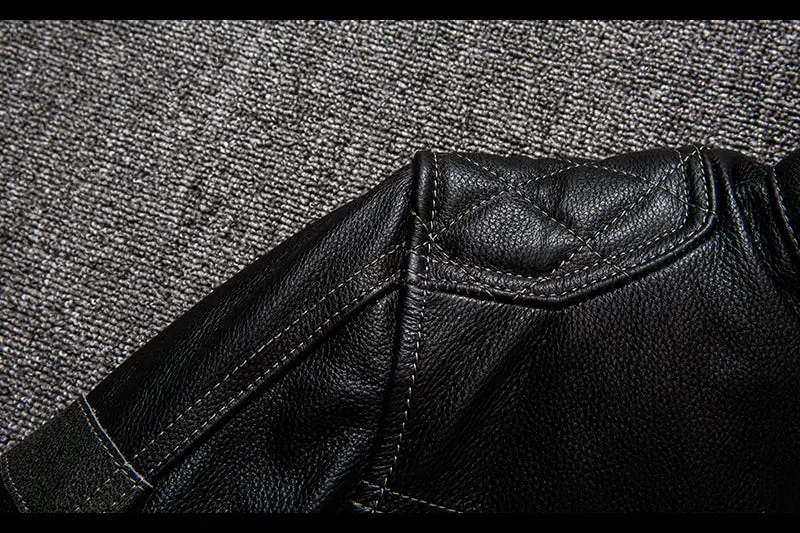Free Shipping. Brand New Pro Motor Biker Real Leather Jacket.Black Men Rider Cowhide Coat.Quality Leather Cloth Cuero Natural 9