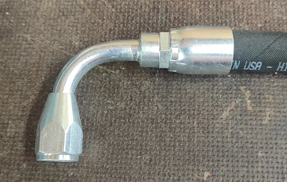 An6 -6 Power Steering Hose Fitting 90° Female 1