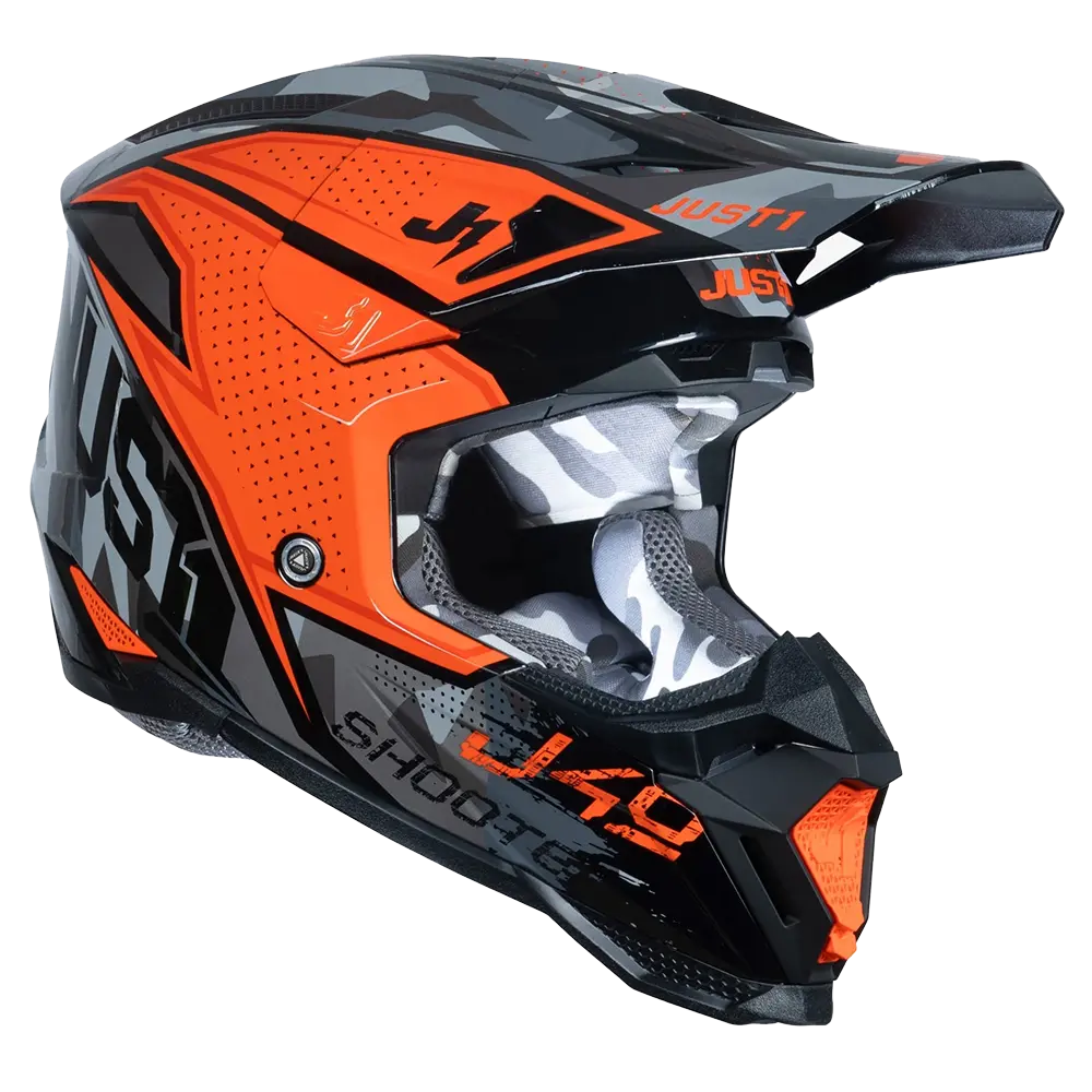 Just 1 J40 Shooter Helmet (Camo Orange Black) Gloss 1