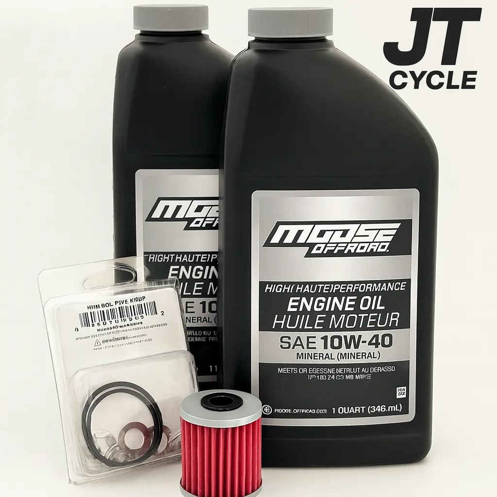 Kawasaki Kx450f 16-Up Oil Change Kit With Moose Offroad 10W-40 And Hiflo Filter With Gaskets 1