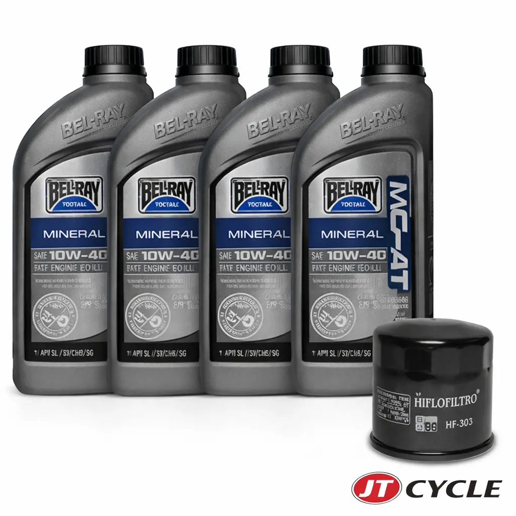 Kawasaki Zx6 Zx6r Ninja 600 90-02 07-22 Oil Change Kit Belray 10W-40 Hiflo Filter 1