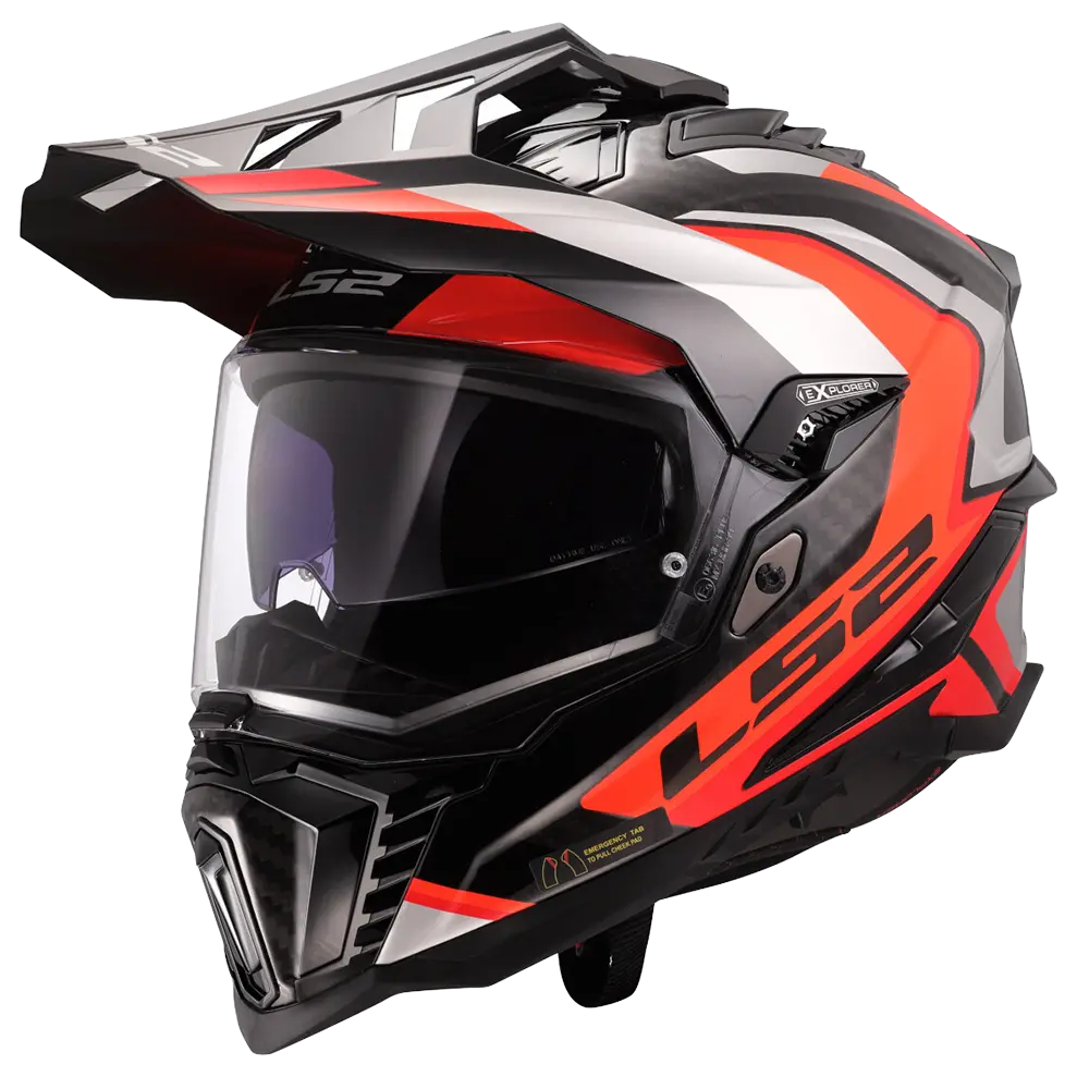 Ls2 Mx701 Explorer Carbon Helmet (Gloss Orange) 1