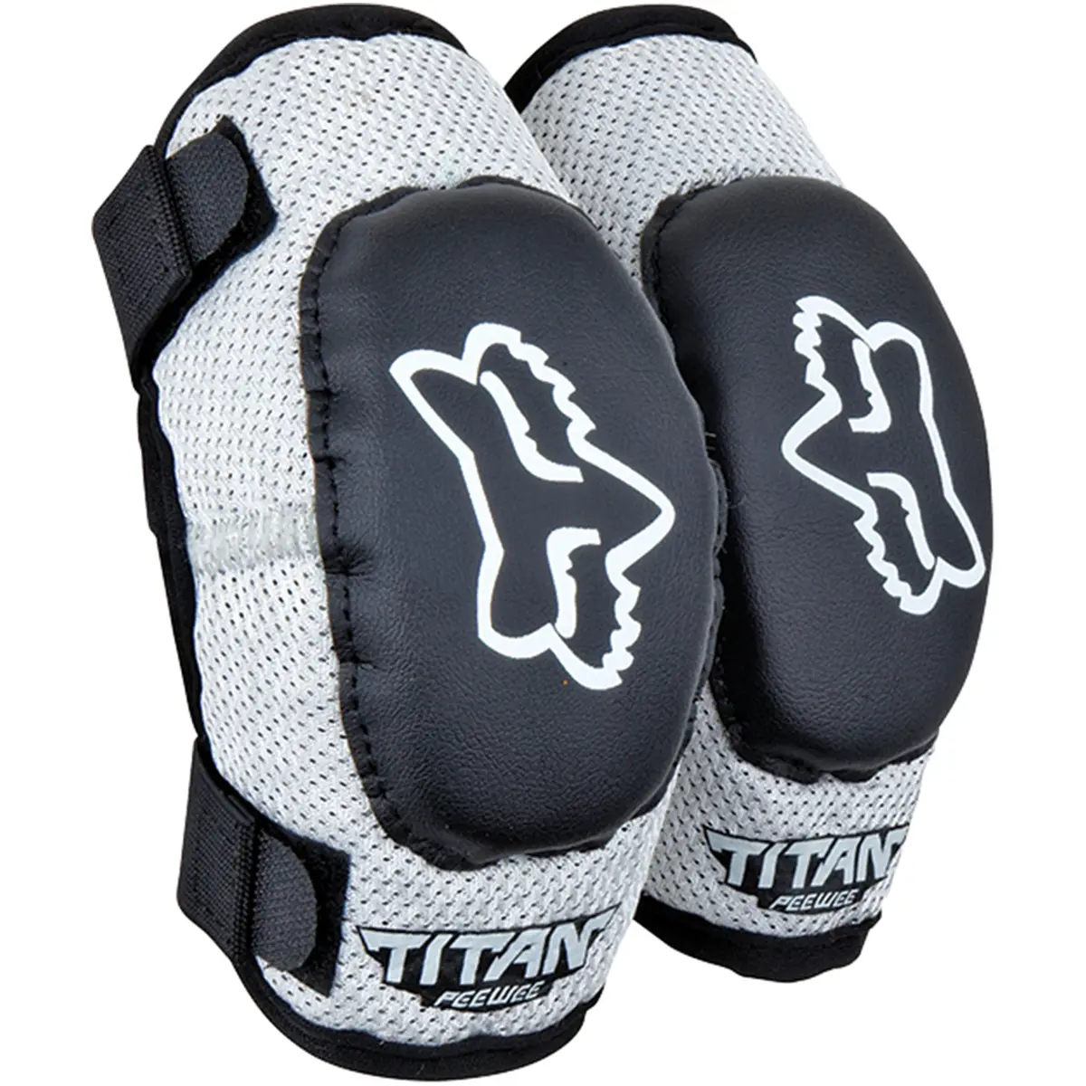 Fox Pee Wee Titan Elbow Guards - Pair (Black/Silver) 1