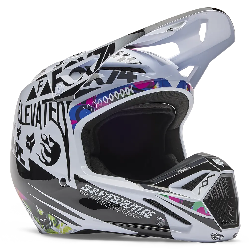 Fox V1 Cosmo Helmet - (White Black) 1