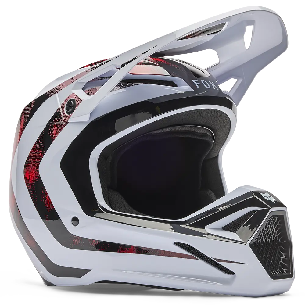 Fox V1 Kairos Helmet - (White Flo Red) 1
