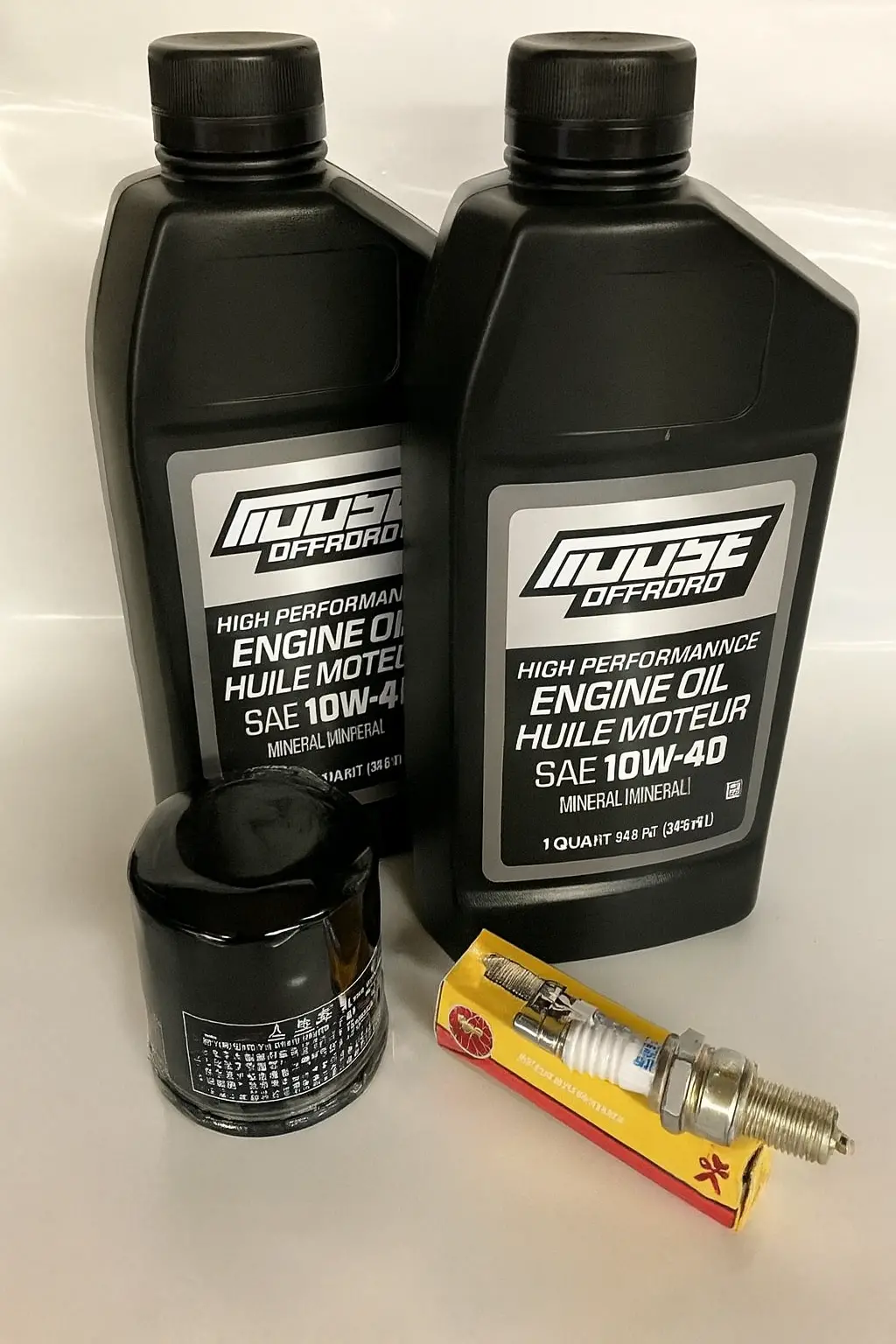 Kawasaki Mule 500–610 Oil Change & Tune Up Kit  Moose 10W‑40 + Filter + Ngk Plug 1
