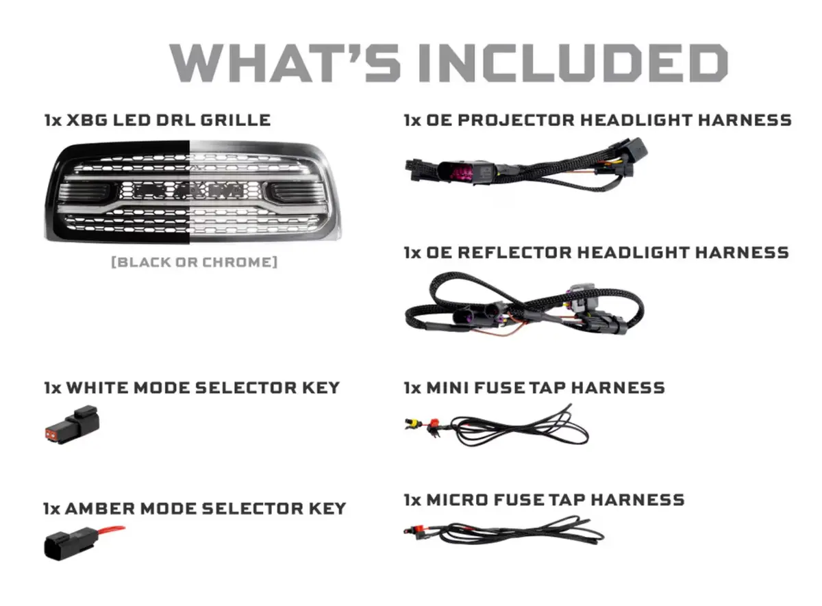 Morimoto | 2013-2018 Dodge Ram 2500 / 3500 Led Drl Grille (Black) 2