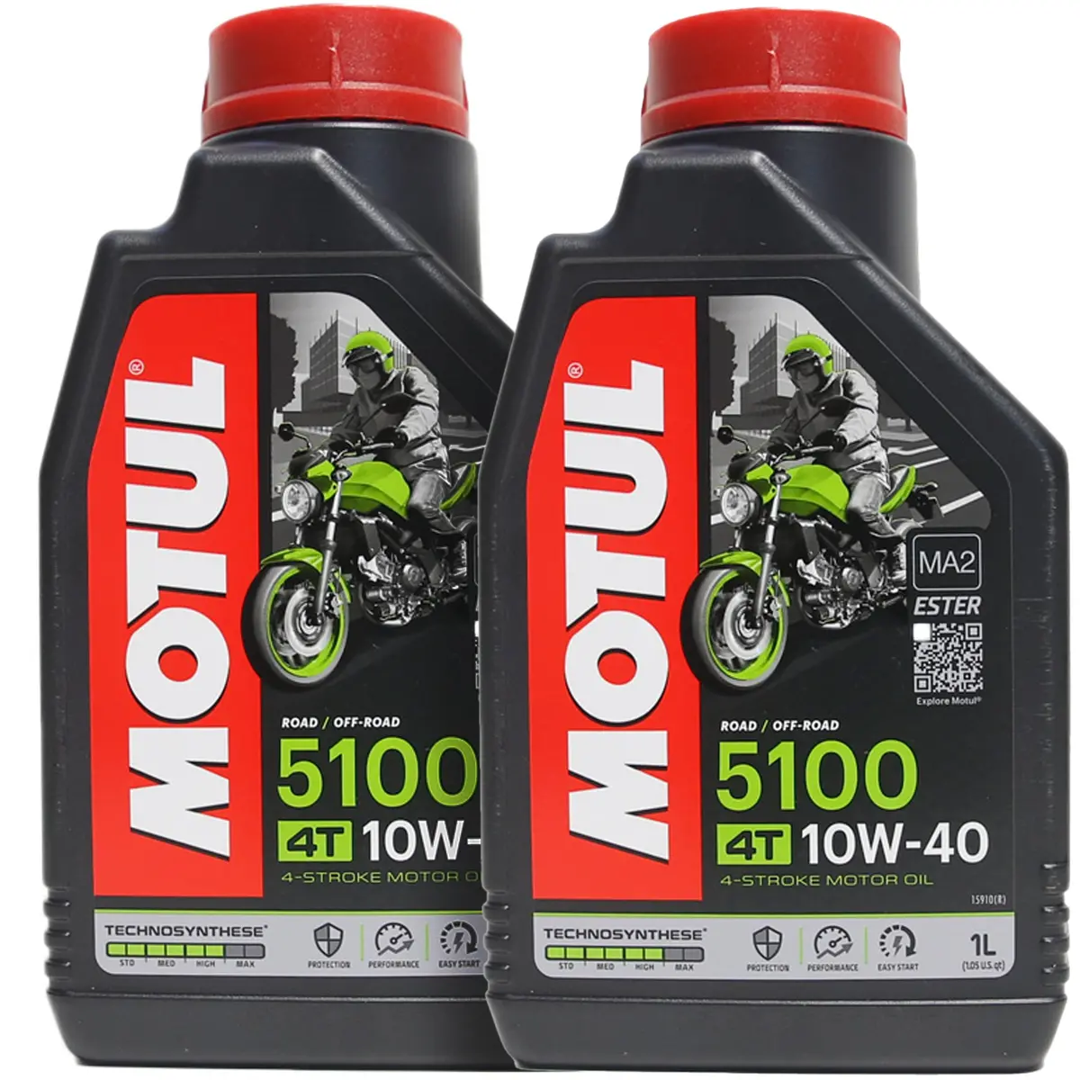 *Multi-Pack* 2 X Motul 5100 4T 10W-40 Road/Off-Road Motor Oil (1 Litre) 1