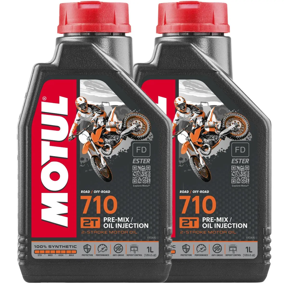 *Multi-Pack* 2 X Motul 710 2T Oil Off-Road Motor Oil (1 Litre) 1