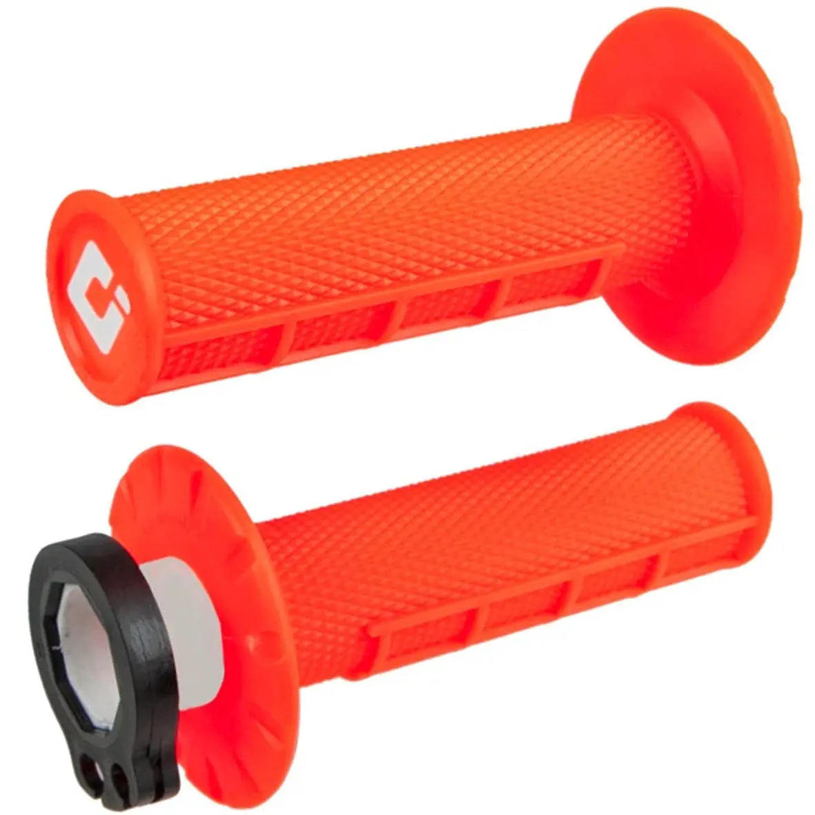 Odi V2 Lock On Half Waffle Grips (Flo Orange) 1