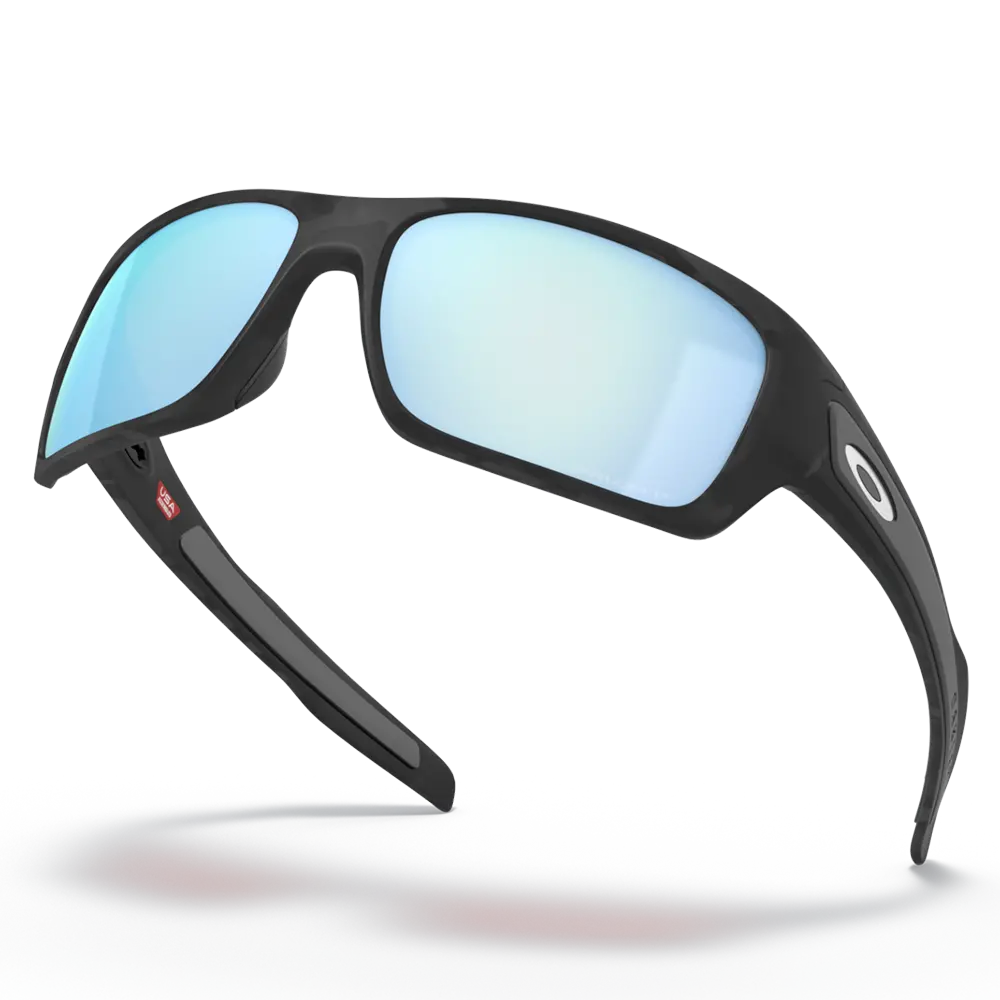 Oakley Turbine Sunglasses - Prizm Deep Water Blue Polarized Lenses (Matt Black Camo Frame) 1