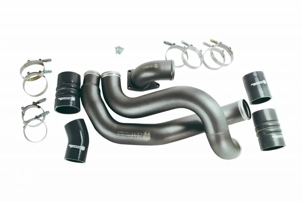 Sinister Diesel | 2003-2007 Ford 6.0L Power Stroke Single Alternator Intercooler Charge Pipe Kit & Intake Elbow - Gray 1