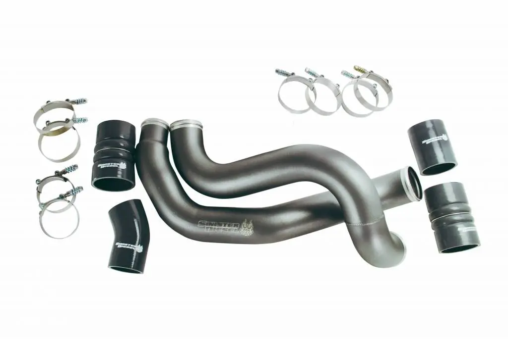 Sinister Diesel | 2003-2007 Ford 6.0L Power Stroke Single Alternator Charge Pipe Kit - Gray 1