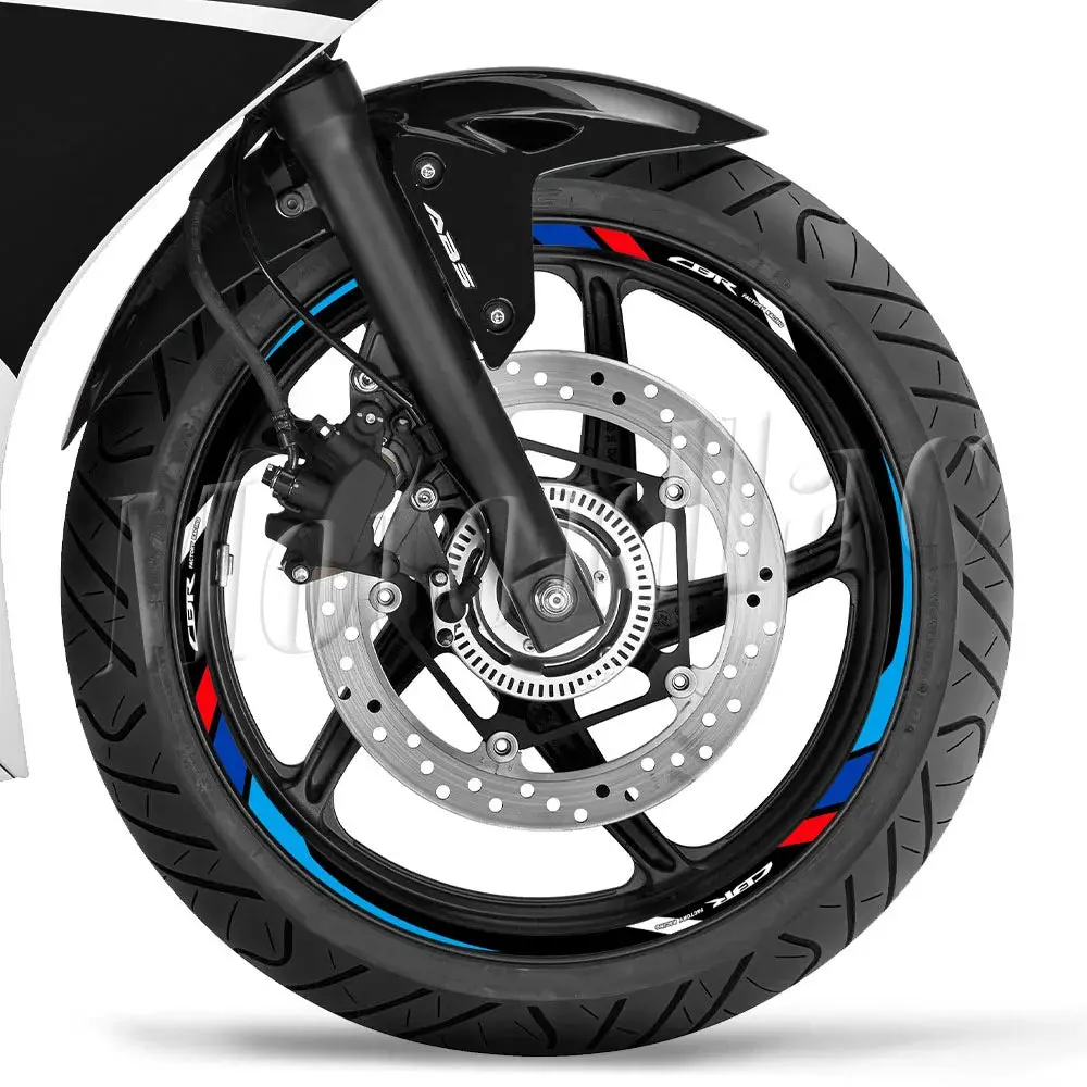 For Honda Cbr 400 600Rr 650R 1000Rr 250R 500R Cb650f Motorcycle Wheel Rim Sticker Decal Reflective Stripe Tape Accessories 3