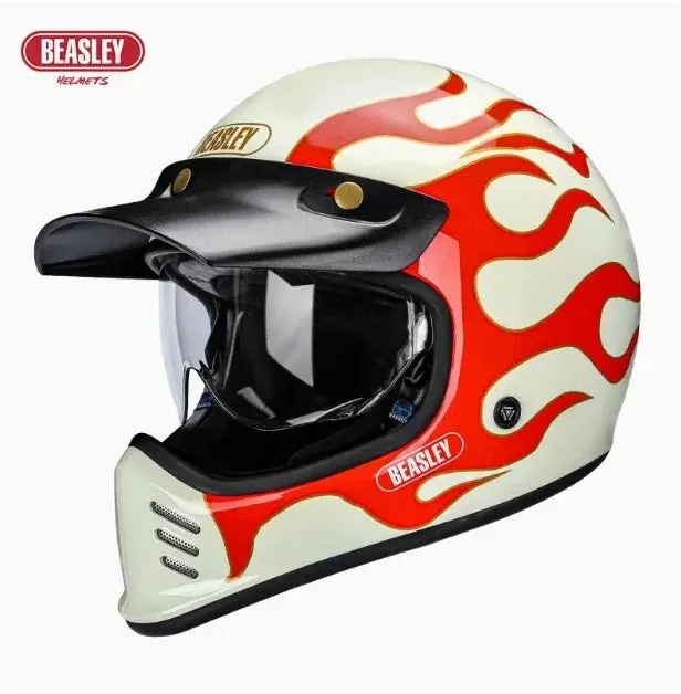 Beasley Dot Ece Approved Vintage Full Face Helmet Motorcycle De Moto Capacete Jet Helmet Motorbike All Seasons 9
